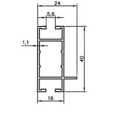 Витраж, Витрина прогон 2 паза 1-а полка,  Алюминиевый профиль, 6,0 м.
