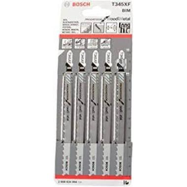 Пилки для лобзика T345XF 5 шт. универсальные Bosch