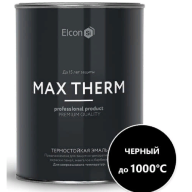 Эмаль термостойкая Elcon черная (0.8 кг)  (1000 С) 1/12, шт.