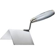 Мастерок из нержавеющей стали, 80 х 60 х 60 мм, для внешних углов, деревянная ручка Matrix