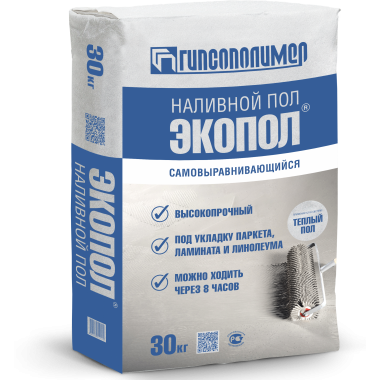 Наливной пол высокопрочный ЭКОПОЛ 30 кг (45 уп) Гипсополимер