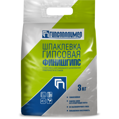 шпаклевка гипсовая финишная ФИНИШГИПС 3 кг(300 уп) Гипсополимер