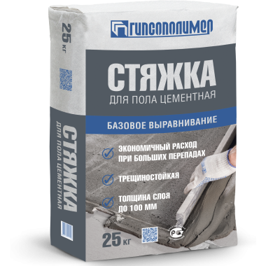 Стяжка для пола цементная 25 кг ТМ ГИПСОПОЛИМЕР (56 уп)