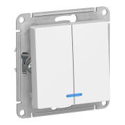 Выключатель "Atlasdesign" 2СП Белый под рамку с подсветкой Schneider Electric
