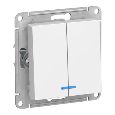 Выключатель "Atlasdesign" 2СП Белый под рамку с подсветкой Schneider Electric