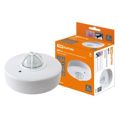 Датчик движения ДДП-01 1100ВТ 120/360° 2-8м IP33 Белый TDM