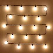 Эл. гирлянда, 4м, 20 ламп, ШАР d3-5см, черн. провод, IP 20 Теплый белый 183-634