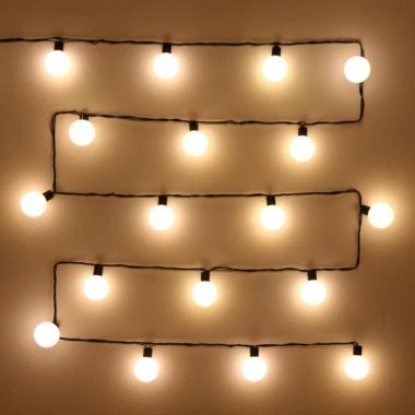 Эл. гирлянда, 4м, 20 ламп, ШАР d3-5см, черн. провод, IP 20 Теплый белый 183-634