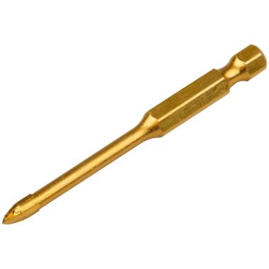 Сверло по кафелю, 4 режущие кромки, титановое покрытие, u-хвостовик под биту 5х71 мм ФИТ