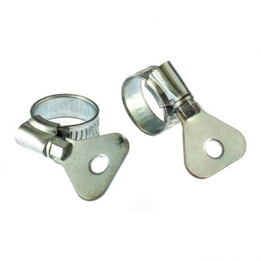 Хомут металлический, червячный 12-20 мм, ширина 10 мм, W1, с металлическим ключом, 2 шт Сибртех