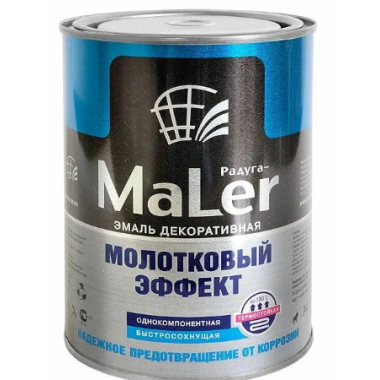 Эмаль декор.с молотковым эффектом по металлу зеленая 0,8кг РАДУГА MaLer