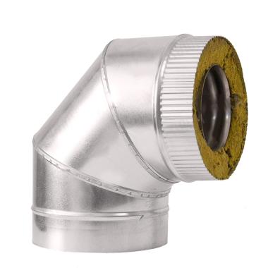 Дымоходы Сэндвич-отвод, нержав./оцинк., 90*, D 160/220мм