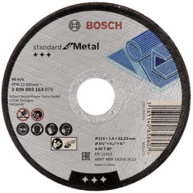 Круг отрезной BOSCH Standard for Metal, прямой 115 х 1,6 х 22,2 мм