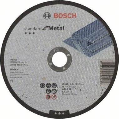 Круг отрезной по металлу 180 х 3,0 х 22,2 мм BOSCH Standard, прямой