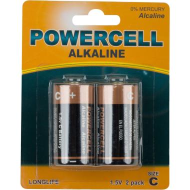 Батарейка LR14-2BPC щелочная Powercell 1.5 B, тип С