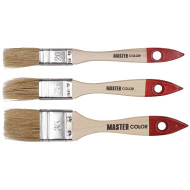 Набор из 3-х флейцевых кистей с деревянными ручками: ширина 20, 25, 35 мм, натур. щетина, 55% топс