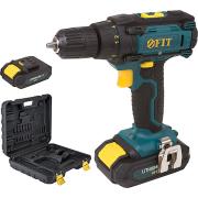 Дрель-Шуруповерт акк. 18,0 В; 0-450/1550 об/мин; 29,0 Нм; 2 (li-ion) 1,3 Ач; 1,5 ч.; рез. накл.; кейс Фит