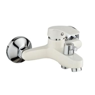 Смеситель для ванны шаровый с коротким изливом, белый Зима 3072127 Антей