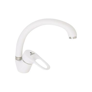 Смеситель для кухни шар. с высоким изливом, креп.гайка цвет белый G282451 d40 Granada Gota Rocio