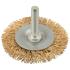 Корщетка дисковая прямая, со шпилькой, стальная латунированная волнистая проволока 50 мм Курс