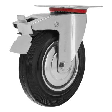 Колесо поворотное с тормозом, диаметр 160 мм, крепление  платформенное// Сибртех
