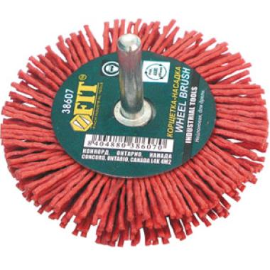 Корщетка-колесо нейлоновая со штифтом 75 мм ФИТ
