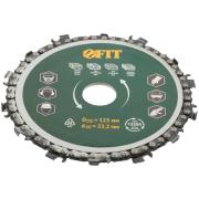 Диск отрезной цепной по дереву, толщина реза 6 мм, посадочный диаметр 22,2 мм, 125 мм ФИТ