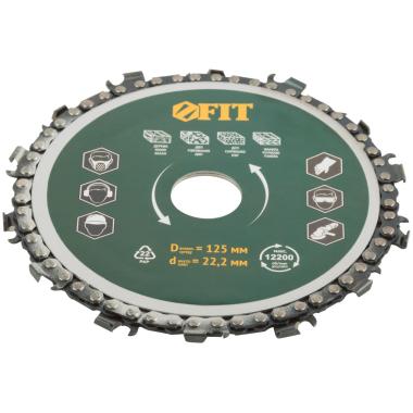 Диск отрезной цепной по дереву, толщина реза 6 мм, посадочный диаметр 22,2 мм, 125 мм ФИТ