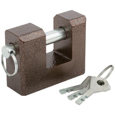 Замок навесной корпус из алюминиевого сплава "Стандарт" ВС2-3-01С, 80х60 мм, стальная дужка 12 мм