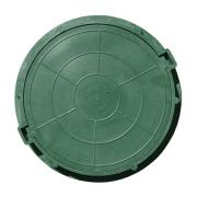 Люк полимерно-песчаный, зеленый, тип С (средний), до 6 т, размер нар.740/вн.545,вес 47кг