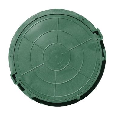 Люк полимерно-песчаный, зеленый, тип С (средний), до 6 т, размер нар.740/вн.545,вес 47кг