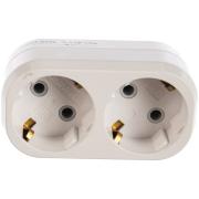 Двойник (разветвитель) 16А с/з белый Toker 2T2