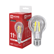 Лампа 11Вт Е27 4000К филамент (шар А60) IN Home