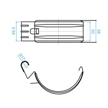 Соединитель желоба 125*90мм Сигнально белый (RAL 9003) OSNO