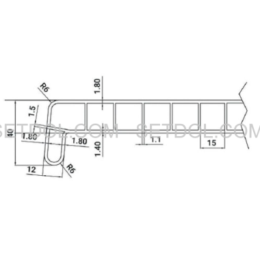Подоконник 6000*600мм белый - капинос под углом(PDK)