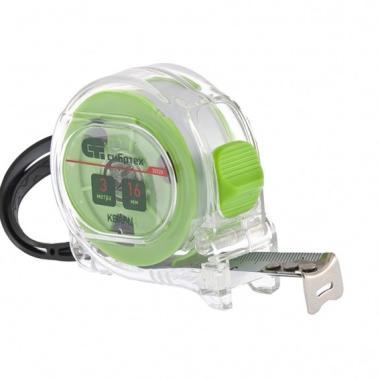 Рулетка 3 м х 16 мм, амортизатор, прозрачный корпус, Кварц, Сибртех