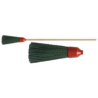 Метла пластиковая №10, круглая с деревянным черенком 120х260х1360 мм ФИТ