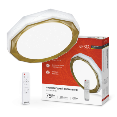 Светильник управ.накладной Comfort SIESTA 75Вт 3000К-6500K 6000Лм 500*100мм с пультом InHome