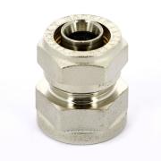 Фитинги для теплого пола, муфта соединительная, ВР, 20 мм, 1/2" (обжим)