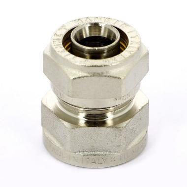 Фитинги для теплого пола, муфта соединительная, ВР, 20 мм, 1/2" (обжим)