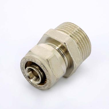 Фитинги для теплого пола, муфта соединительная, НР, 20 мм, 1/2" (обжим)