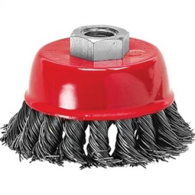 Щетка для УШМ 75 мм, М14, "чашка", крученая проволока 0,5 мм Matrix