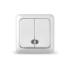 Выключатель"Олимп"2ОП белый подсветка "UNIVersal"
