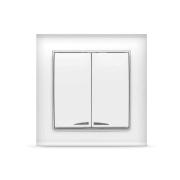 Выключатель"Брилиант"2СП белый подсветка "UNIVersal"