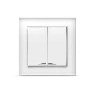 Выключатель"Брилиант"2СП белый подсветка "UNIVersal"