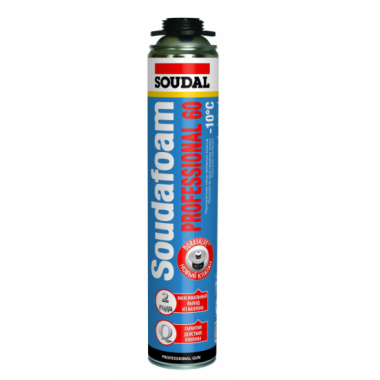 Пена монтажная (АКЦИЯ В ПОДАРОК) SOUDAL Soudafoam Professional 60л 750мл проф.