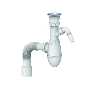 Сифон, 1 1/2*40, с гофрой 40*50 с носиком, Юникорн