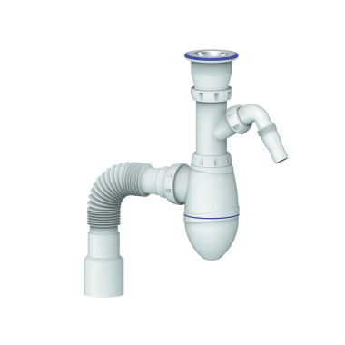 Сифон, 1 1/2*40, с гофрой 40*50 с носиком, Юникорн