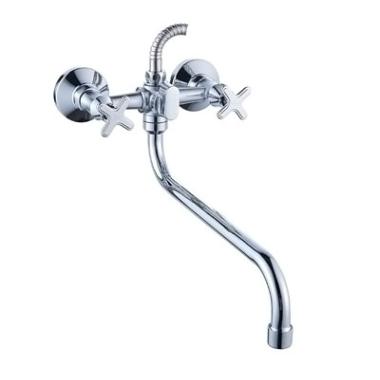 Смеситель д/ванны с 2-мя рукоятками с изливом S-30 см, с перекл.душа 247350,Кристи, Антей