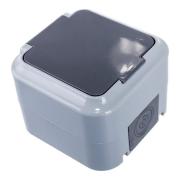 Розетка "Пралеска"1ОП с/з серый IP54